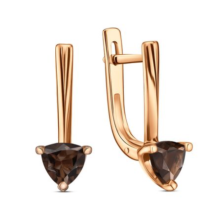 Золотые серьги с раухтопазами