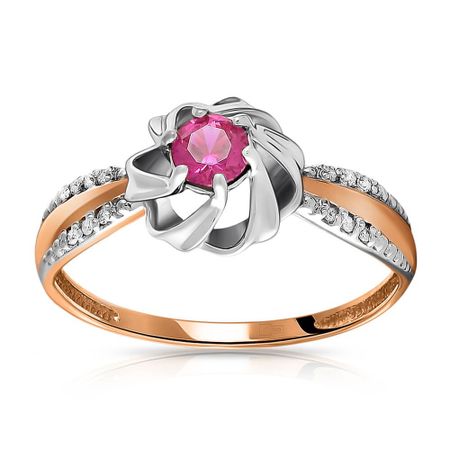 Кольцо из золота с рубином и бриллиантами