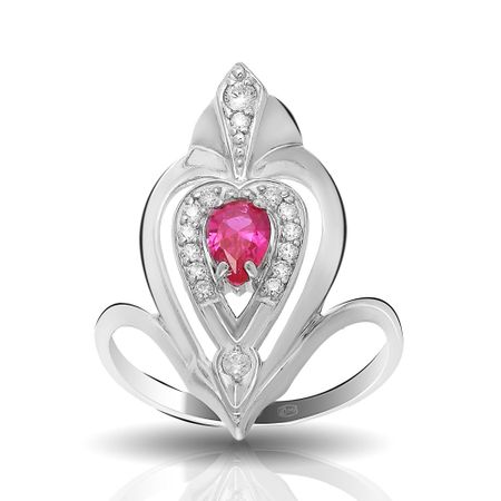 Кольцо из серебра с фианитами