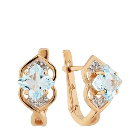 Серьги из золота с топазами и бриллиантами