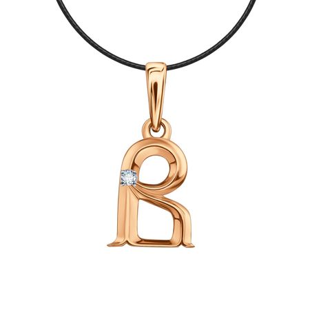 Золотая подвеска с фианитом 