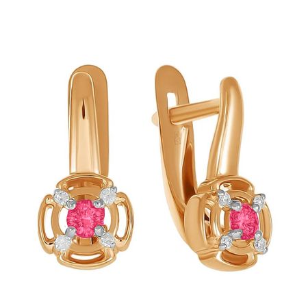 Золотые серьги с рубинами и бриллиантами