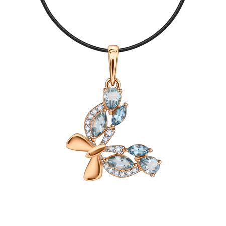 Золотая подвеска с топазами и фианитами