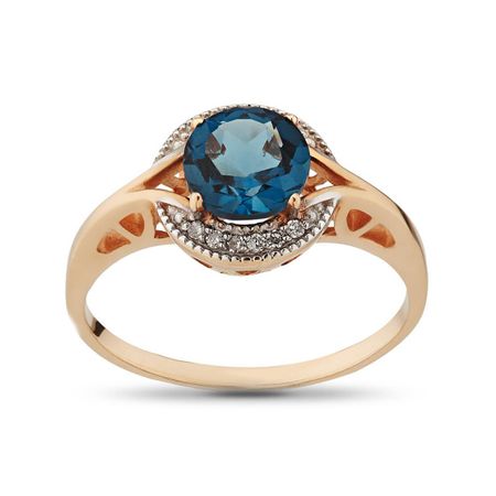 Кольцо из золота с топазом и бриллиантами