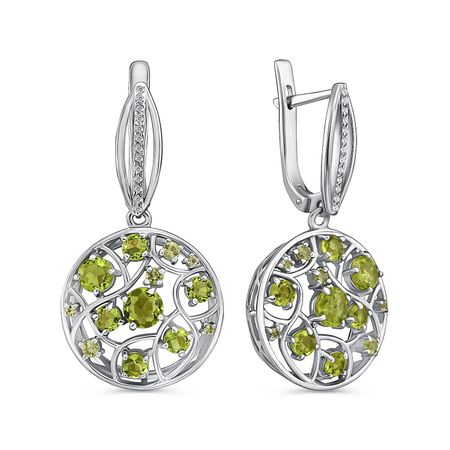 Серебряные серьги с ювелирным стеклом рама со стеклом коричневая 15 х 20 см