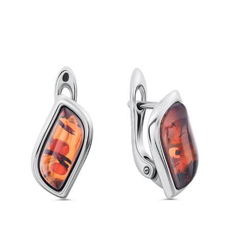 Серебряные серьги с янтарем