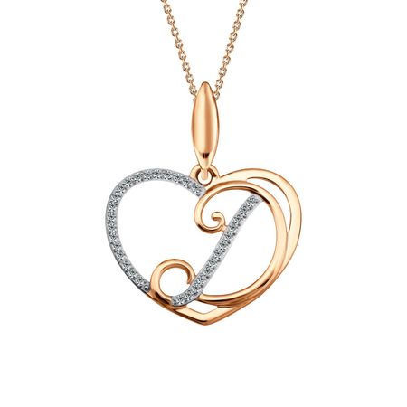 Золотая подвеска с фианитами 