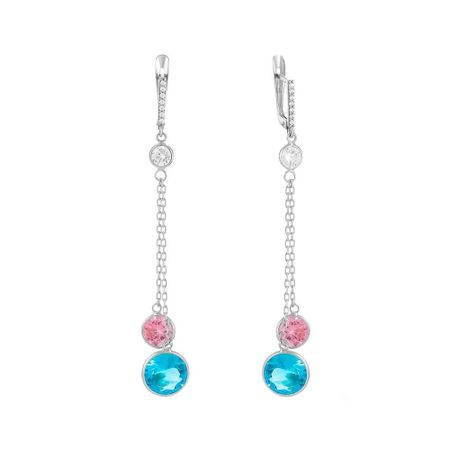 Серьги из серебра с фианитами