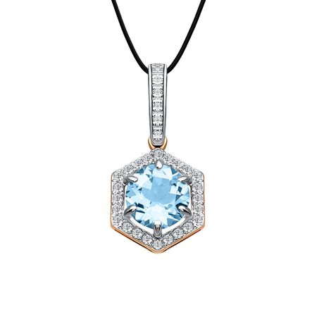 Золотая подвеска с топазом и фианитами