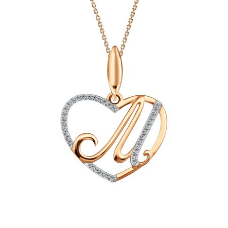 Золотая подвеска с фианитами 