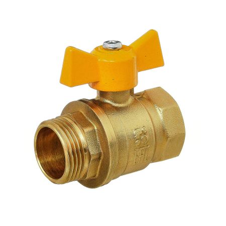 Кран шаровой газовый БАЗ 3/4 ВР(г) х 3/4 НР(ш) бабочка (БАЗ.А11.1.20.40)