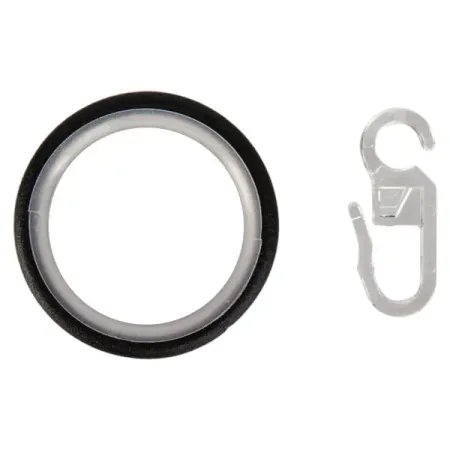 Кольцо с крючком металл цвет черный матовый 2 см 10 шт. шифоновые занавески wpkira просвечивающиеся