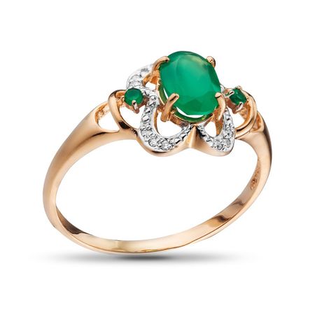 Кольцо из золота с агатами и бриллиантами