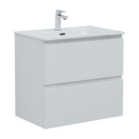 Тумба под раковину Акванет Джейн 70 см подвесная белая матовая (00335423)