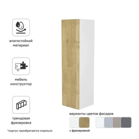 Фасад для пенала подвесного Iddis Lahta 30 см LAH30V0i89 МДФ цвет светлый дуб погонаж коробочный современные двери дуб светлый ламинированный