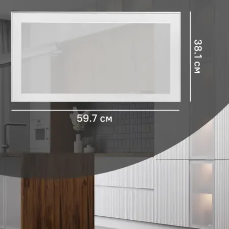 Фасад-витрина кухонного шкафа Вельск 59.7x38.1 см DELINIA ID стекло цвет белый