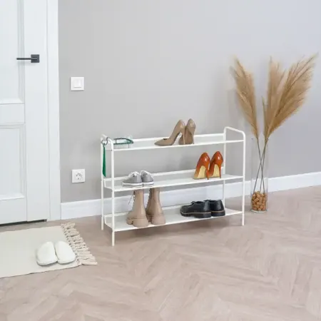 Этажерка для обуви Женева 33 86.5x60x27 см 3 полки металл цвет белый