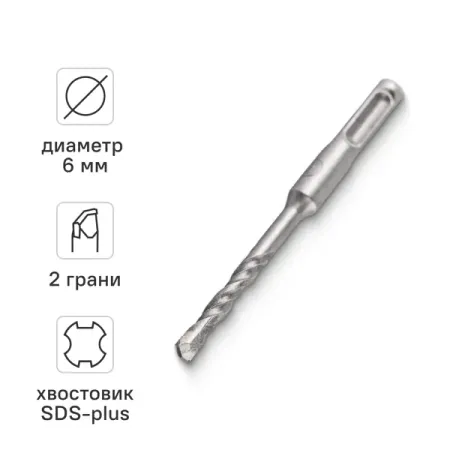 Бур по бетону SDS-plus 6x110 мм