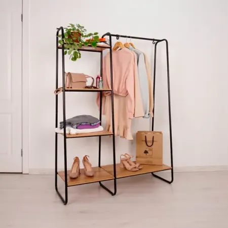 Вешалка напольная Скандинавия 110x147x38.5 см сталь цвет черный золотая напольная вешалка для полотенец frunnshy