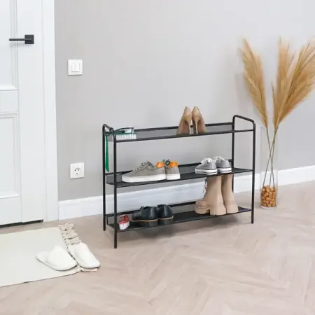 Этажерка для обуви Женева 33 86.5x60x27 см 3 полки металл цвет черный