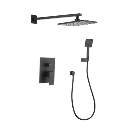 Душевая система Vidage Чараур скрытого монтажа квадрат цвет черный матовый zloog душевая головка из нержавеющей стали серебристого а