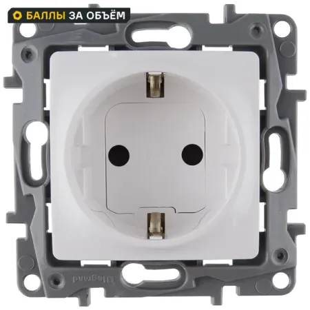 Розетка с заземлением Legrand Etika со шторками 16А 250В винтовые зажимы цвет цвет белый пластиковые зажимы для кабеля m10