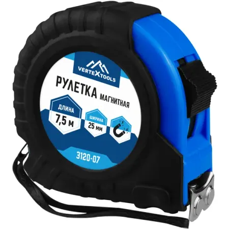Рулетка Vertextools с магнитным наконечником 7.5 м x 25 мм китайская перьевая ручка hero 565 с наконечником f