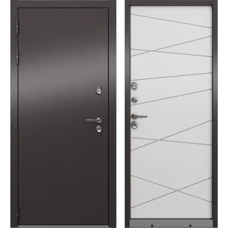 Дверь входная металлическая Стел 88x205 см левая белоснежный металлические петли для коробок 2 шт