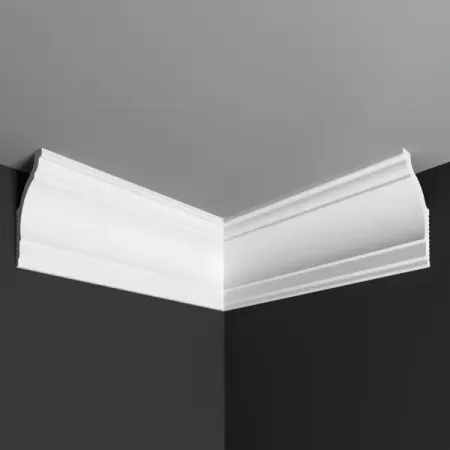 Угол внутренний для плинтуса пенополистирол Де-багет П 10 70/40 белый 40x70 мм