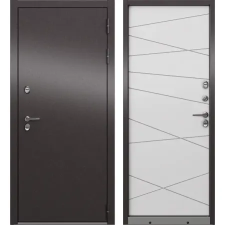 Дверь входная металлическая Стел 88x205 см правая белоснежный металлические петли для коробок 2 шт