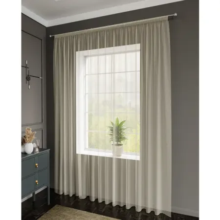 Тюль 1 м/п Leopar сетка 300 см цвет кремовый