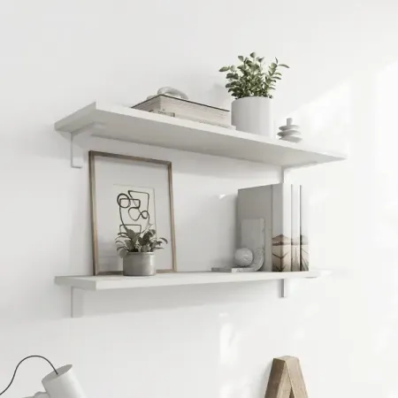 Полка настенная 80x20 см ЛДСП цвет белый лед 2 шт подвесная книжная полка счетчик книг