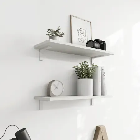 Полка настенная 60x20 см ЛДСП цвет белый лед 2 шт подвесная книжная полка счетчик книг