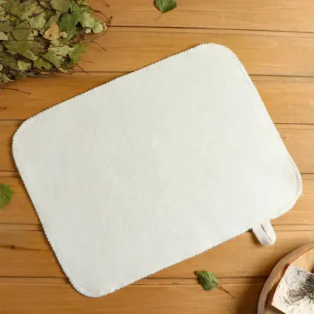 Коврик для бани и сауны Банный Мир 50x40 см войлок цвет белый