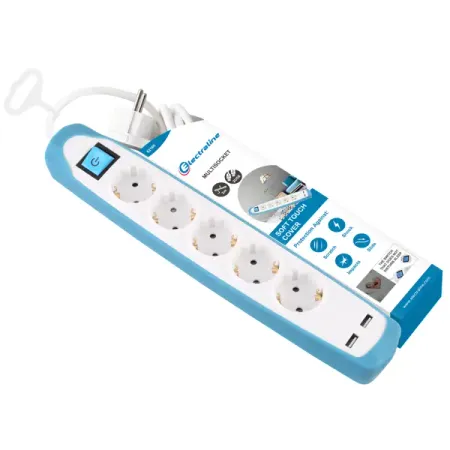 Удлинитель бытовой Electraline 5 розеток с заземлением и выключателем 3x1 мм 2 м цвет белый