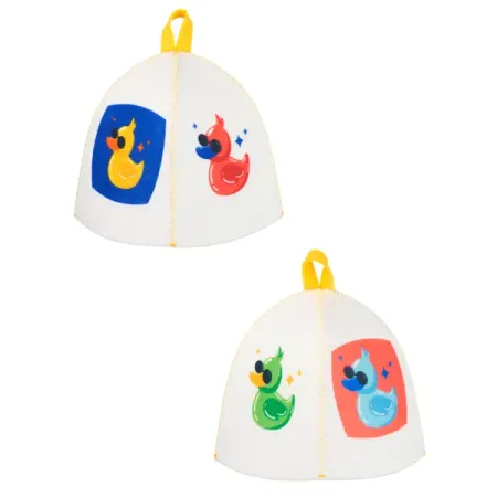 Шапка для бани Главбаня с принтом Уточка войлок цвет белый шерстяная шапка ведьмы хэллоуин