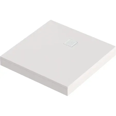 Душевой поддон Marble квадратный литьевой мрамор 100x100 см цвет белый