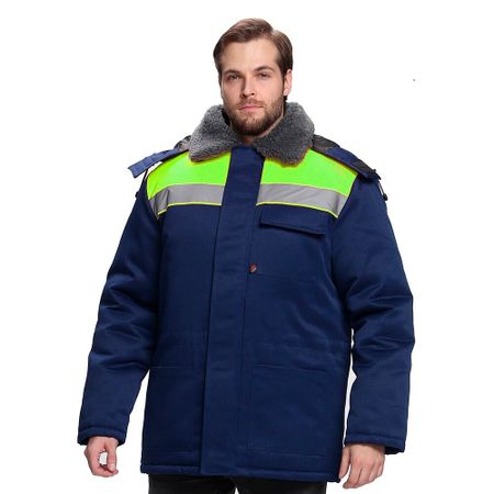 Куртка рабочая утепленная Факел-Спецодежда Бригада 52-54 рост 182-188 см темно-синяя/лимонная керамическая ваза jingdezhen темно синяя