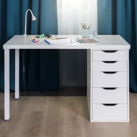 Стол письменный Ингар 1/5T 5 ящиков 120x75x55 см ЛДСП цвет белый