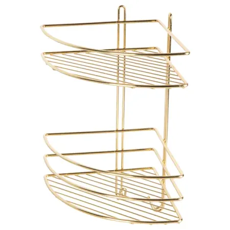 Полка для душа ProfFero С27460 угловая 2 яруса цвет золотой