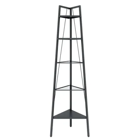 Стеллаж для ванной KONSENSA угловой Бруклин 35x35x170 см цвет черный стеллаж art champ 114х35х78 см