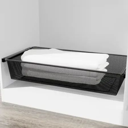 Корзина выдвижная для шкафа Лион 76.8x14.4x38.6 см цвет черный