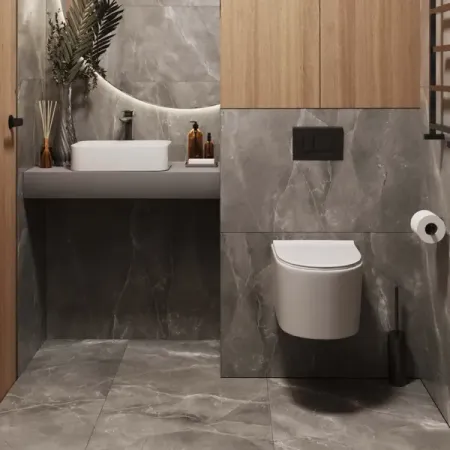 Глазурованный керамогранит Arcadia Ceramica Pulpis Nero Carving 60x120 см 1.44 м² матовый цвет серый