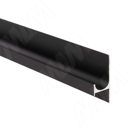 Профиль-ручка крепление саморезами для фасада 16мм, черный матовый (анод), L-3000мм (PH.RU24.3000.7W PR) профиль ручка 500мм крепление саморезами нерж   анод 27 500 7m