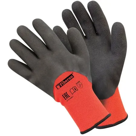 Перчатки латексные Fiberon PR-WNT583 размер 9/L, двойное утепление перчатки для работы латексные водонепроницаемые теплые зимние wg 338