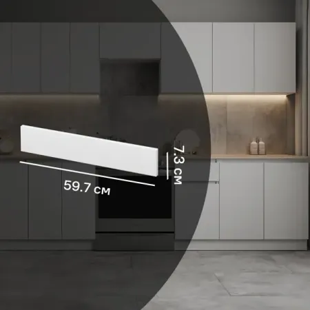 Фасад-витрина кухонного шкафа Миус 59.7x7.3 см Konsensa ЛДСП цвет белый