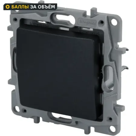 Переключатель перекрёстный 1 клавиша Legrand Etika 10АХ 250В винтовые зажимы антрацит