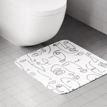 Коврик для туалета Swensa Persons 50x50 см цвет бело-черный