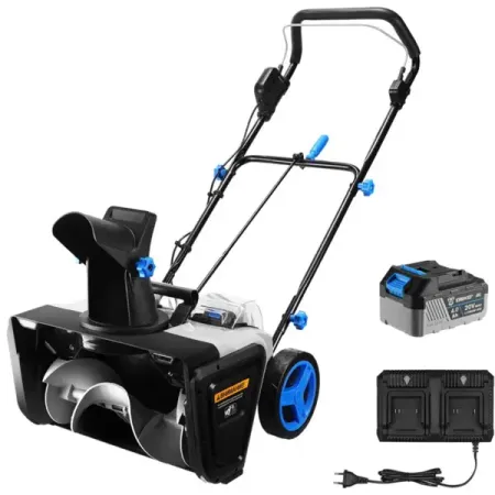 Снегоуборщик аккумуляторный DEKO Бесщёточный ST41 50 см 18 В 2x4 Ач АКБ и ЗУ в комплекте кожаные держатели для ручек 2 шт