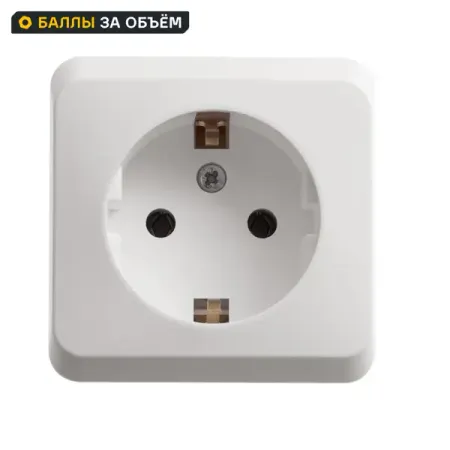 Розетка накладная Systeme Electric Этюд с заземлением цвет белый PA16-003B